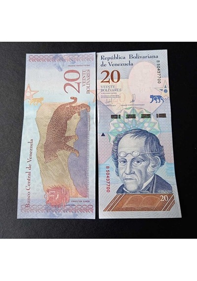 2018 Venezuela 20 Bolivar Çil Eski Yabancı Kağıt Para