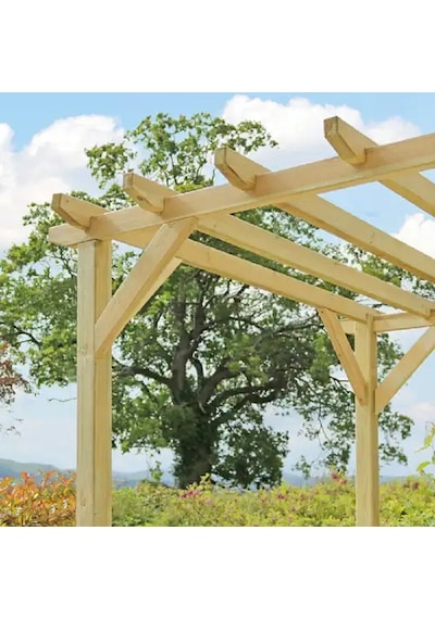 İahşap Veranda Ahşap 3x3 Metre Pergole Gölgelik Kamelya P12 Ebat-3x3 Metre Kahverengi