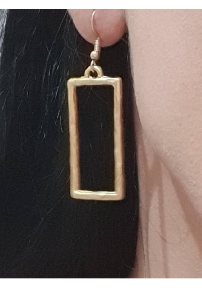 Gold Altın Renk Kaplama Antik Çelik Desenli Kadın Sallantılı Küpe