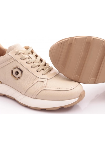 Dgn 6201 Erkek Bağcikli Sneakers Ayakkabi Bej