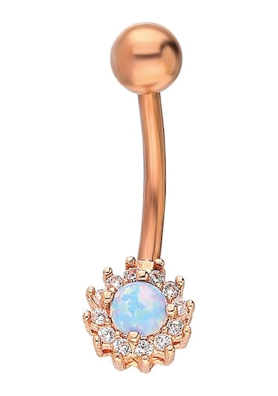 Chavin Orjinal Mavi Opal Taşlı Göbek Piercing Dt89Mv Mavi