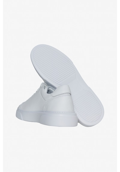 Ac&Co / Altınyıldız Classics Erkek Beyaz %100 Deri Rahat Taban Esnek Sneaker Ayakkabı