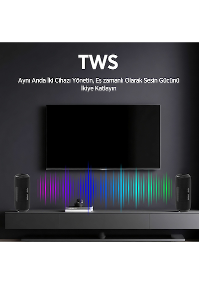 Nowgo F8 40w Rgb Speaker Su Geçirmez Taşınabilir Kablosuz Bluetooth Hoparlör Siyah