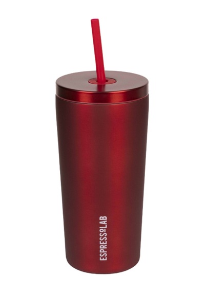 Kırmızı Metal Paslanmaz Çelik Pipetli Termos 520 ML Kapaklı No:95
