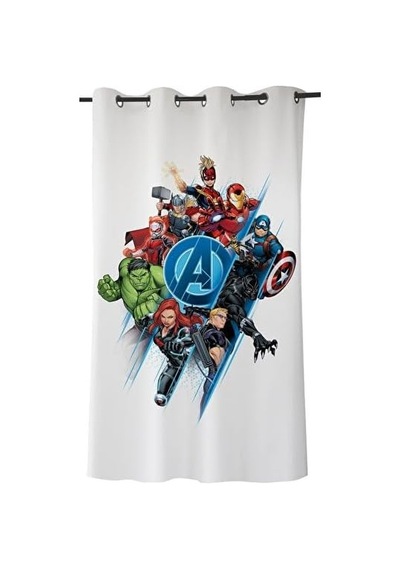 Avengers Tekli Hazır Fon Perde Çok Renkli