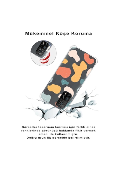 Xiaomi Poco X3 Pro Köşe Korumalı Antişok Kapak Grunge Tasarımlı Şeffaf Silikon Kılıf