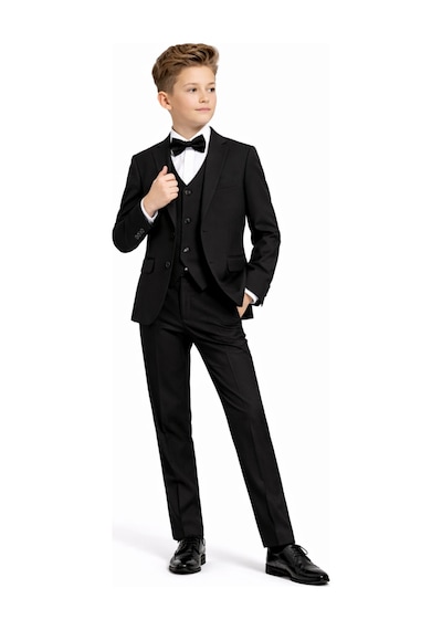 Ahengim Erkek Çocuk Slim Fit Premium Damatlık Smokin Takım Elbise Ak4000 Siyah