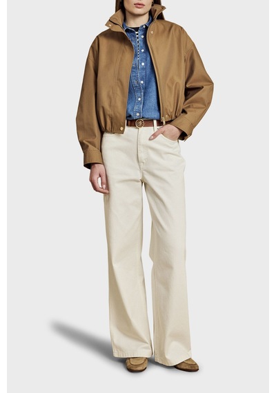 Brooks Brothers Pamuk Karışımlı Dik Yaka Fermuarlı Mont Bayan Mont Bbss26fjc001150 Kahve