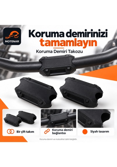 Motenar Motosiklet Koruma Demiri Takozu Siyah Bir Çift