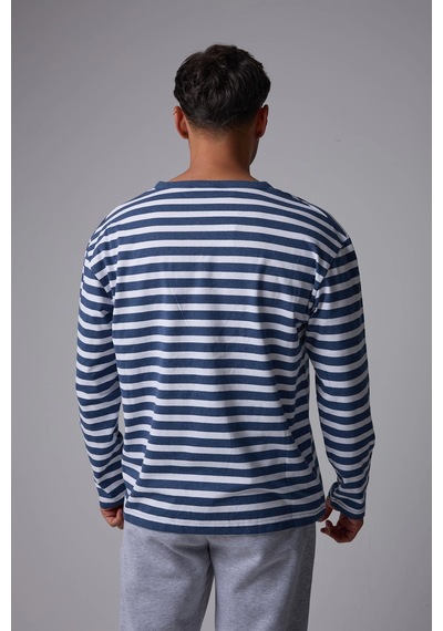 Defys Defy S Erkek Oversize Çizgili Uzun Kollu Çıtçıtlı Yaka Tişört İndigo-beyaz - 611495481 İndigo-beyaz Defys Defy S Erkek Oversize Çizgili Uzun Kollu Çıtçıtlı Yaka Tişört İndigo-beyaz - 611495481 İndigo-beyaz