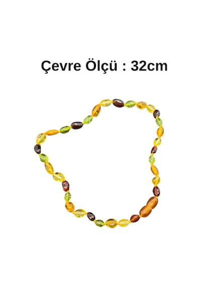 Oval Kesim Doğal Kehribar Taşlar İle Bebek Diş Kolyesi Doğal Ve Parlak Tasarım, Anlamlı Hediye Çok Renkli