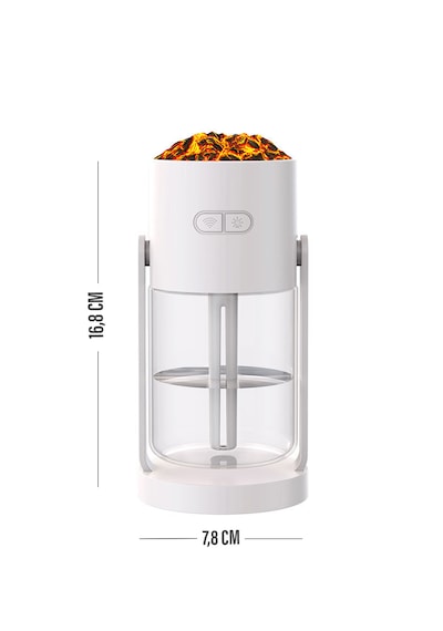 Volkanik Ultrasonik Hava Nemlendirici Led Işıklı Buhar Makinası Araç - Ev Aroma Difüzörü 280ml