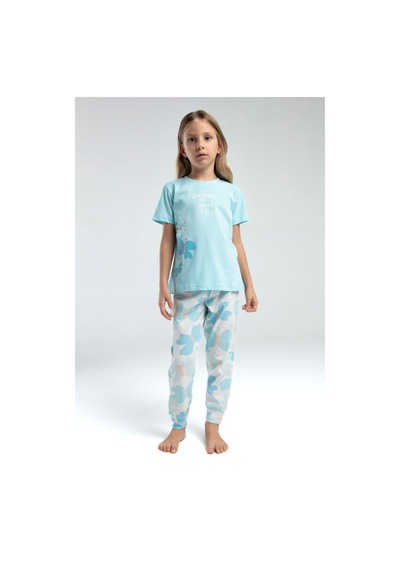 Xo Kids Kız Çocuk Pijama Takım 2-7 Yaş 3597-2 Açık Mavi