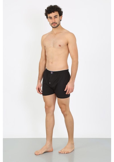 İbrahim Burak Etiler Collection Moda Çizgi Erkek Penye Boxer Siyah 40091