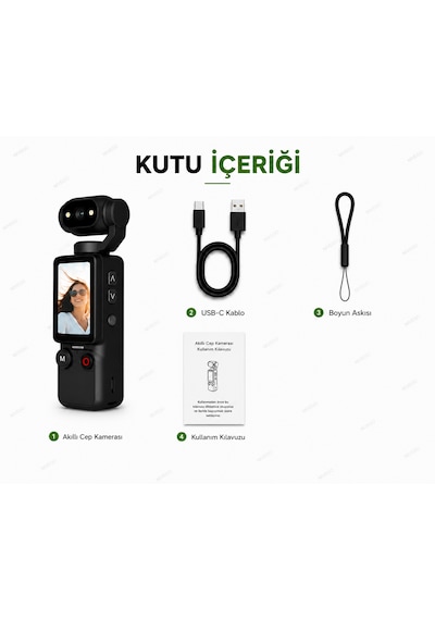 Blc Mini Wifi Vlog Kamera Akıllı Cep Kamerası 180 Dönebilen Lens 1080p Full Hd Kamera 1.9'' Ekran Mp3 Çalar 2000mah Batarya Taşınabilir Klipsli Mini Video Aksiyon Kamera