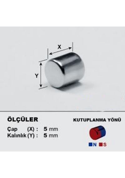 50 Adet Çap 5Mm X Kalınlık 5Mm Silindir Güçlü Neodyum Mıknatıs 50 Adet Çap 5Mm X Kalınlık 5Mm Silindir Güçlü Neodyum Mıknatıs