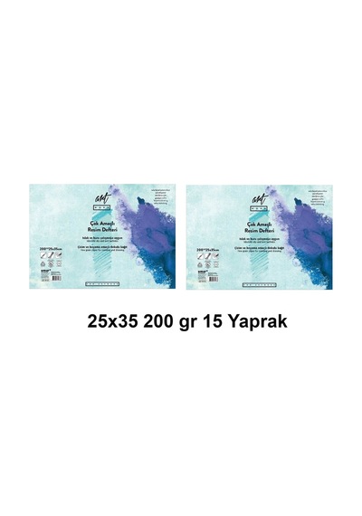 Artwork Çok Amaçlı Blok 25x35 Cm 200 Gr 15 Yaprak 2 Adet