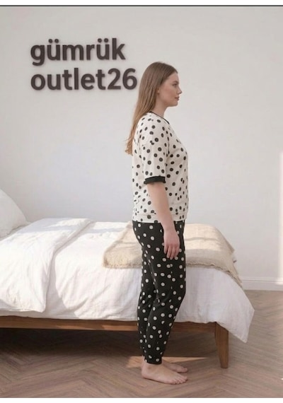 Vinetta Pijama Beyaz-siyah