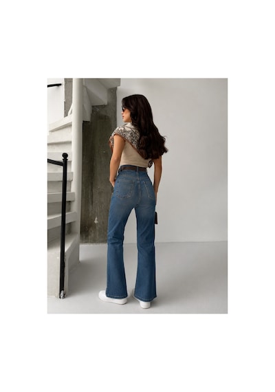 Kene Jeans Tint İşlemli Ön Bacak Çımalı Kemerli İspananyol/flare Paça Tintli