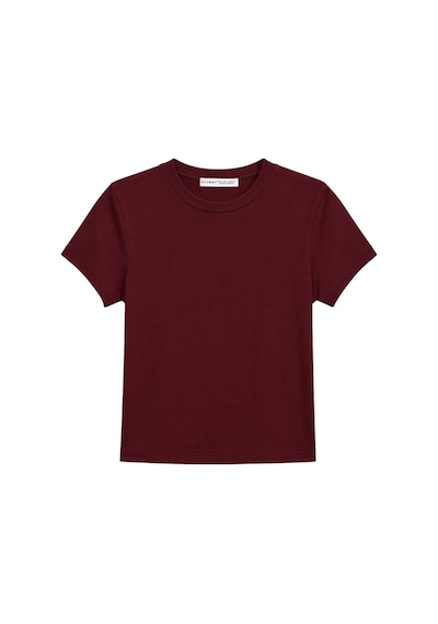 Mixray 2100 Kadın Slim Fit Bisiklet Yaka Soft Basic T-shirt Bordo