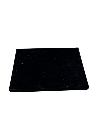 Yerli Üretim Bükreş Model Dikine Süet Kumaş Siyah 34-24 Cm Ayaklı Üçlü Set Tabla Stand