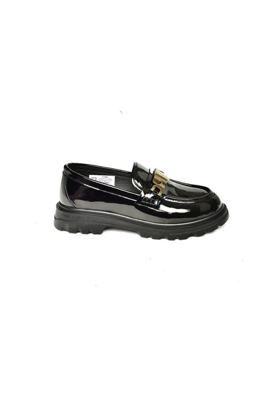 Fox Shoes T820515108 Siyah Rugan Makosen Kadın Ayakkabı Siyah-rugan Siyah
