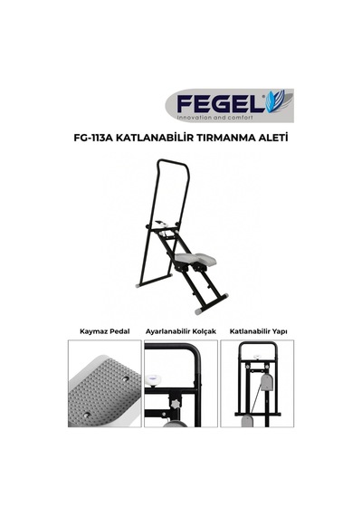 FG-113A Katlanabilir Tırmanma Aleti Ev Tipi Kardiyo Ve Spor Egzersiz Cihazı - Siyah