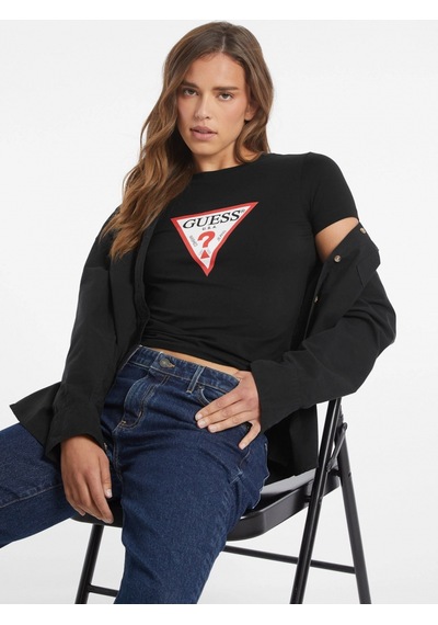 Guess Kadın Siyah Slim Fit T-shirt W4yı04j1314-jblk Siyah