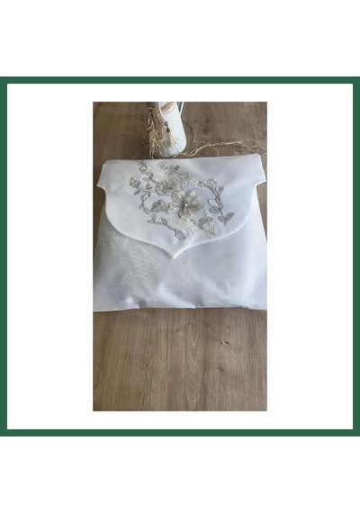 Bezos Fransız Güpürlü Zarf Bohça Nişan Söz Saten Bohça Lüks 3 Boyutlu Çeyizlik Bohça 50x50 Cm 1 Adet Bzs01