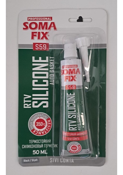 Somafix Rtv Yüksek Isı Silikonu Sıvı Conta 50 Ml Siyah S59