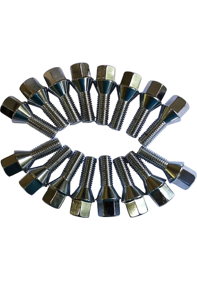 Bijon Takımı Krom Kaplı M12x1.75 - Aa 17mm Diş/boy 28/55mm, 16 Ad