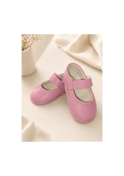 My Baby Kumsal % 100 Deri Bebe Babet Ayakkabı Taban Ve İç Astar Tamamen Deriden Üretilmiştir. Pembe Pembe