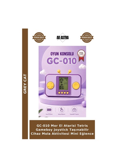 Gc-010 Mor El Atarisi Tetris Gameboy Joystick Taşınabilir Cihaz Mola Aktivitesi Mini Eğlence