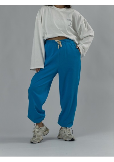 Cocopelli Paça Ayarlamalı Regular Mavi Kadın Jogger Pantolon Coc3489