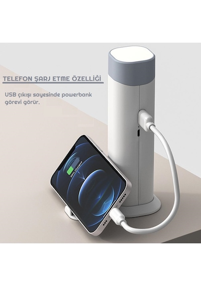 Unichrome Çok Fonksiyonlu Powerbank Masa Lambası Telefon Standı Fener