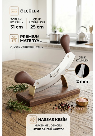 Sürmene Silver Serisi Börek Pizza Bıçağı Kahve Sap Kıyma Pide Salata Mutfak Bıçak Hds-112 Kahverengi
