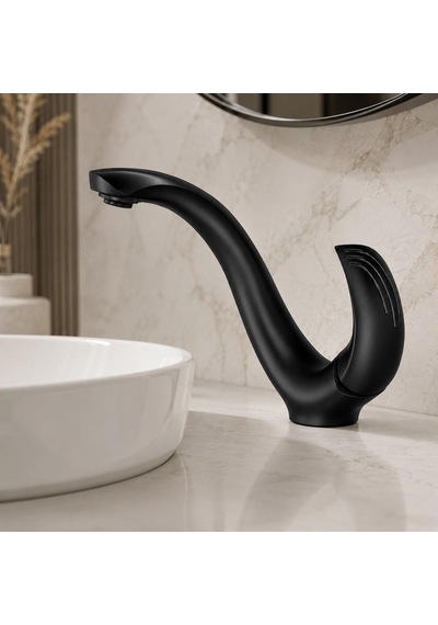 Elıte Kısa Lavabo Bataryası Mat Sıyah Siyah