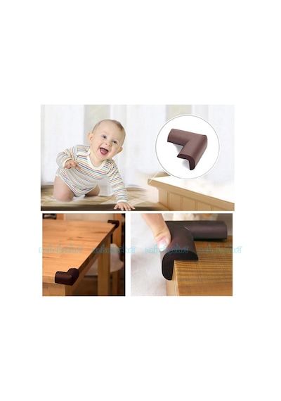 Evokids Kauçuk Köşe Koruyucu 4'Lü (Kahve) Çok Renkli