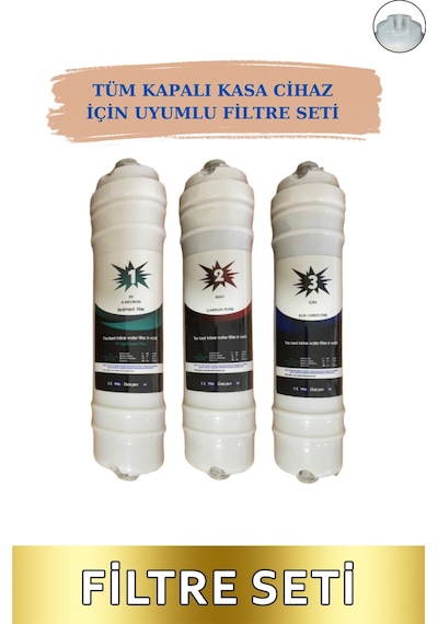 Kapalı Kasa 12 Inç Su Arıtma Cihazı Filtresi 3 Lü Set