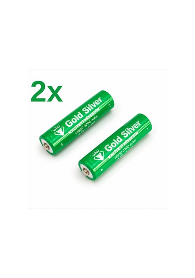 Gold Silver 18650 El Feneri Ve Kafa Lambası İçin Şarj Edilebilir Li-ion Pil - 3200 Mah 4.2v 2 Adet