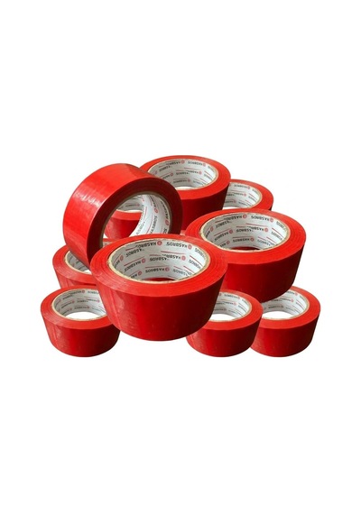 Hasbros Slikonize Bant Kırmızı Koli Bandı / 45 Mm X 100 Metre / 10 Adet