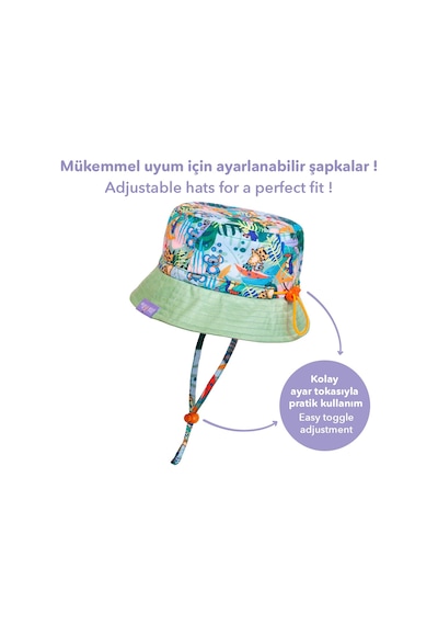 Milk & Moo Jungle Friends Ayarlanabilir Yazlık Bebek Şapkası 0-18 Ay