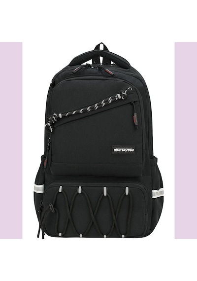Ortopedik Ultra Lüx Büyük Boy 45 32 25 Cm Su Geçirmez Laptop Bölmeli Sırt Çantası Siyah