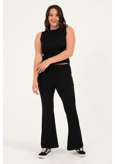 Myline Basic Kolsuz Triko Top-siyah Siyah