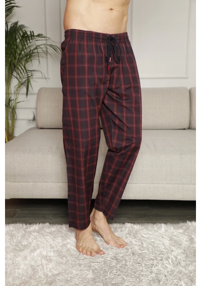 Moon Wear 173 Erkek Poplin Tek Pantolon Pijama Altı Bordo