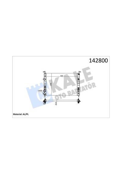 Kale 0131282al Radyatör Palıo 1.2-albea 1.6 Ac Klimasız Mek 530x379x22 2 Sıra Al Pl Sistem 46815887-46819261-46833511