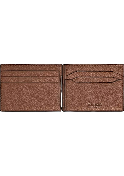 Mont Blanc Montblanc Grain Deri Para Klipsli 6 Bölmeli Cüzdan 221400 Kahverengi