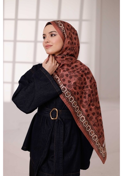 Mimiyum Alya Desen Soft Şal Gül Kurusu