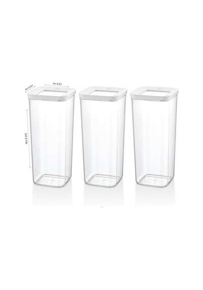 Kare Saklama Kabı, 3 Adet, 1700 Ml 0