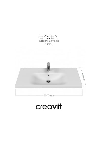 Creavit Eksen Etajerli Lavabo 100 Cm Beyaz Ek100-00cb00e-0000